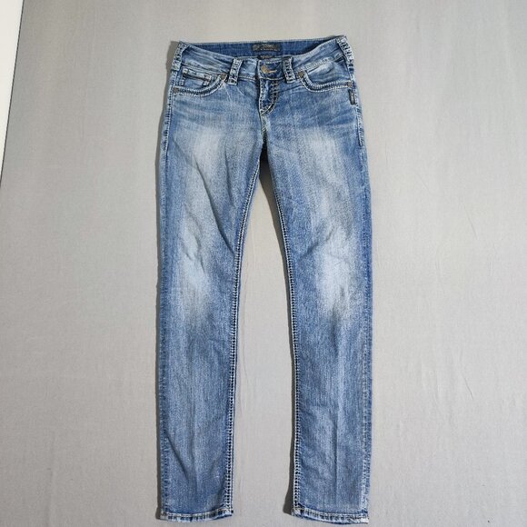 Silver Jeans women's size W29/L31 hard washed blue colour Suki Flap Skinny jeans - Picture 1 of 15